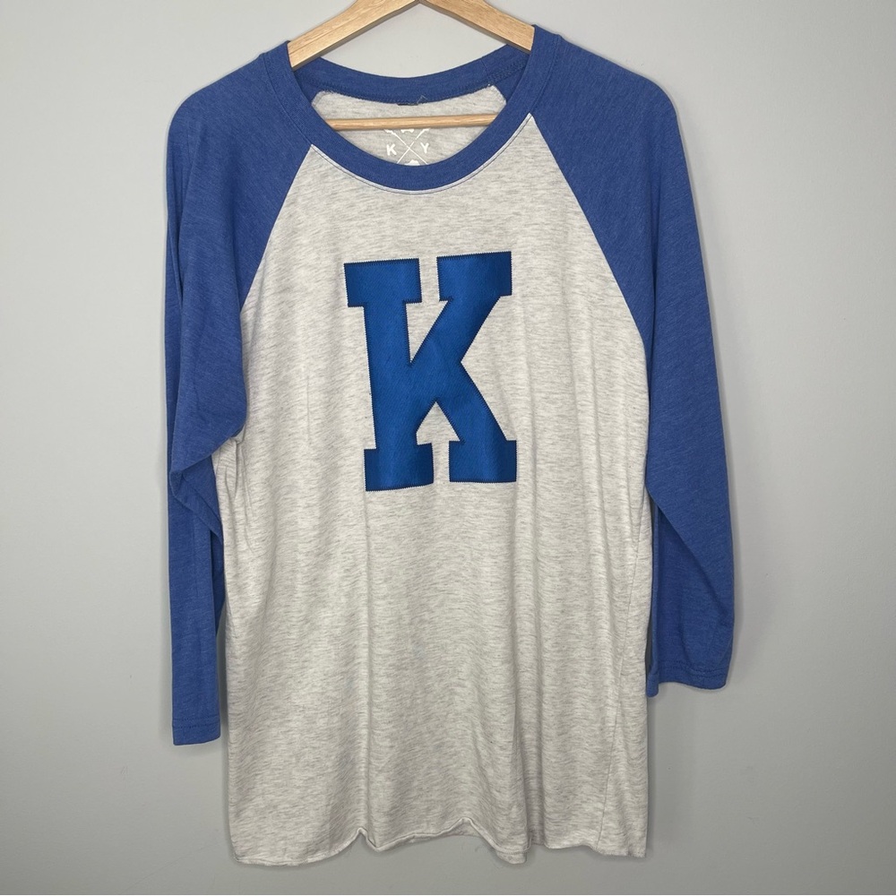 Blue and White Raglan Sleeve University of Kentucky Wildcats Top